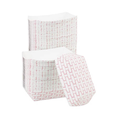 Boardwalk Paper Food Baskets, 2.5 lb Capacity, Red/White, 500PK BWK30LAG250